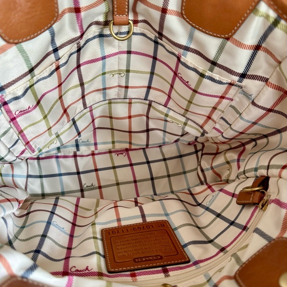 COACH Bleecker Heritage Canvas Tote & Matching Tattersall Wristlet 2007 - Picture 12 of 16